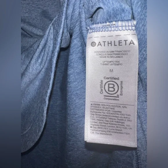 Athleta Hi-Low Short Sleeve Top Blue Heathered Size Medium - Picture 8 of 9